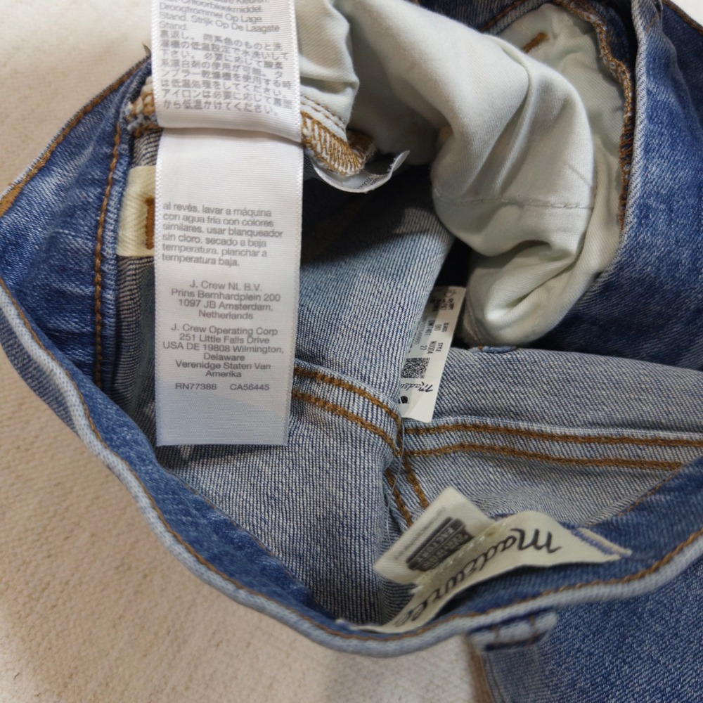 Madewell Flared Wide-Leg Jeans 27 Womens High Rise Cropped Raw Hem Blue - Picture 9 of 10